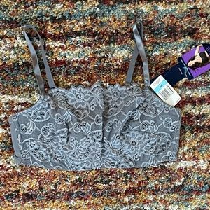 Olga Bra Pretty Lace Cami Gray Lace Size 36C